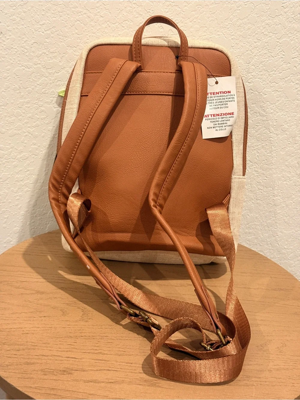 Star Wars The Child (Grogu) Beige Canvas Backpack with‎ Green Accent